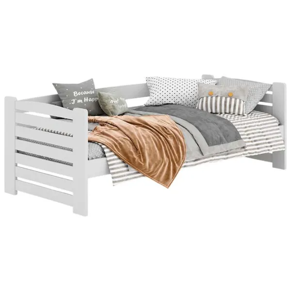 Pat pentru copii Mobicasa Simba 80 x 190 cm / Lemn / White photo 1 Pat pentru copii Mobicasa Simba 80 x 190 cm / Lemn / White photo 1