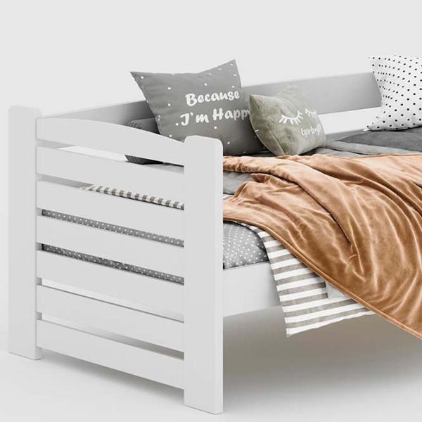 Pat pentru copii Mobicasa Simba 90 x 200 cm / Lemn / White photo 3 Pat pentru copii Mobicasa Simba 90 x 200 cm / Lemn / White photo 3