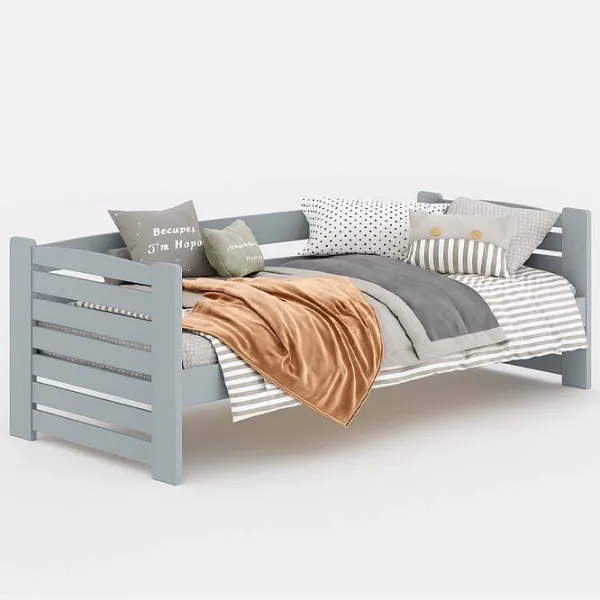 Pat pentru copii Mobicasa Simba 80 x 160 cm / Lemn / Gray photo 3 Pat pentru copii Mobicasa Simba 80 x 160 cm / Lemn / Gray photo 3