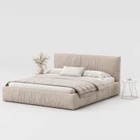 Кровать Mobicasa Kemi 160 x 200 см / ДСП / Бежевый photo 2