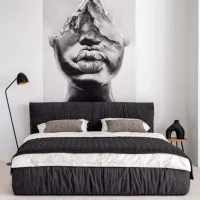 Кровать Mobicasa Kemi 160 x 200 см / ДСП / Черный photo 2