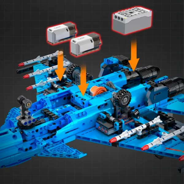 Конструктор с радиоуправлением CaDa J-15 Flying Shark Самолёт/ Синий photo 5
