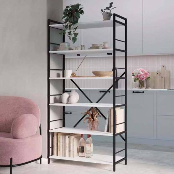 Стеллаж Nex Home Loft Антрацит-Белый / ДСП  photo 9