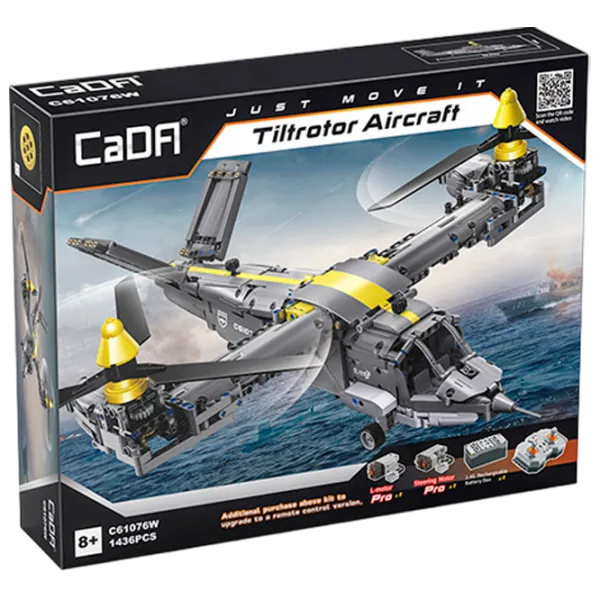 Constructor cu telecomandă CaDa Tiltrotor Aircraft Avion/ Gray photo 1