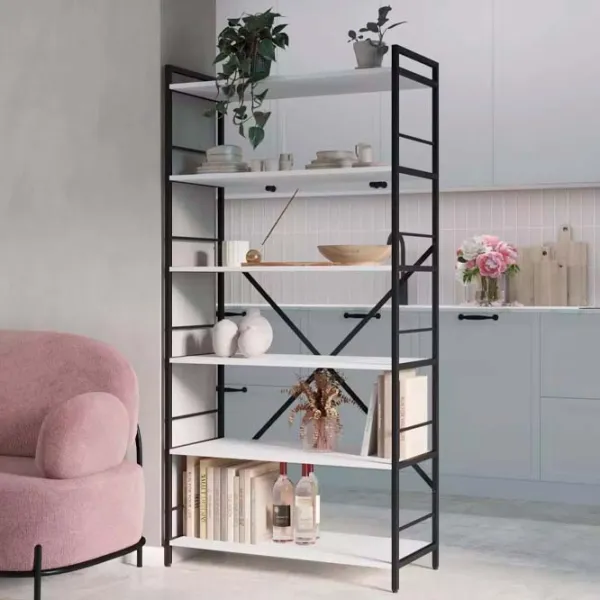 Стеллаж Nex Home Loft Антрацит-Белый / ДСП  photo 8