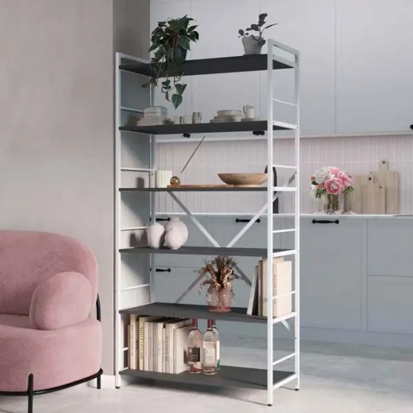 Стеллаж Nex Home Loft Антрацит-Белый / ДСП  photo 9
