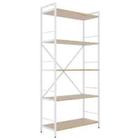 Etajeră Nex Home Loft Alb-Stejar deschis / PAL