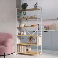 Etajeră Nex Home Loft Alb-Stejar deschis / PAL photo 10
