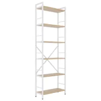 Etajeră Nex Home Loft Alb-Stejar deschis / PAL