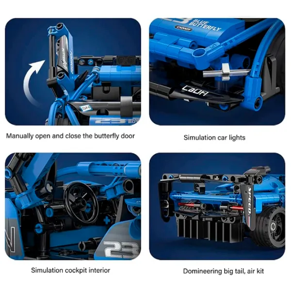 Конструктор CaDa Shadow Sports Car Автомобиль/ Синий photo 5