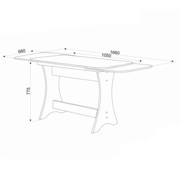 Masă de bucătărie extensibilă Ambianta Cleo-3 PAL/ Gray photo 2