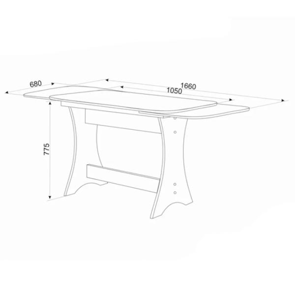 Masă de bucătărie extensibilă Ambianta Cleo-3 PAL/ White photo 2