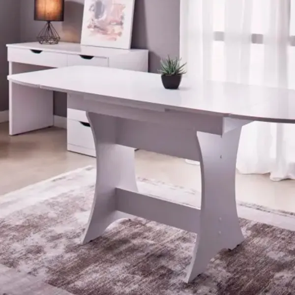 Masă de bucătărie extensibilă Ambianta Cleo-3 PAL/ White photo 3