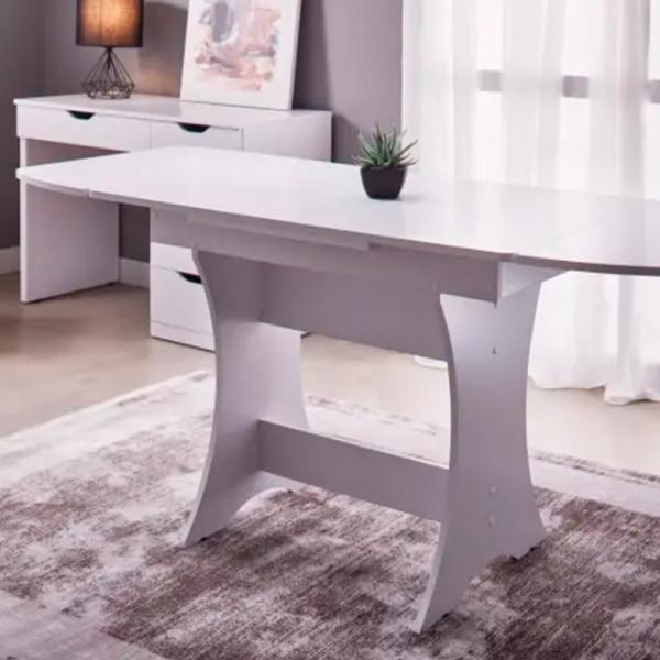 Masă de bucătărie extensibilă Ambianta Cleo-3 PAL/ White photo 3