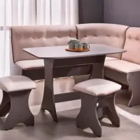 Кухонный стол зафиксированный Ambianta Cleo-2 ДСП/ Серый