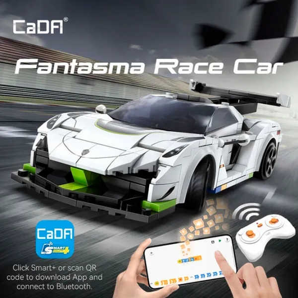 Конструктор с радиоуправлением CaDa Fantasma Race Car Автомобиль/ Белый photo 5