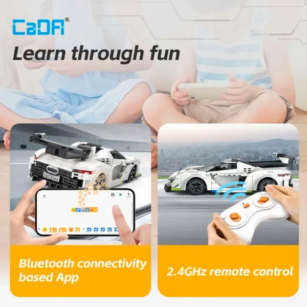 Конструктор с радиоуправлением CaDa Fantasma Race Car Автомобиль/ Белый photo 6