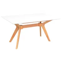 Masă de bucătărie fixă Evelin RAFFLES RECTANGULAR MDF/ White