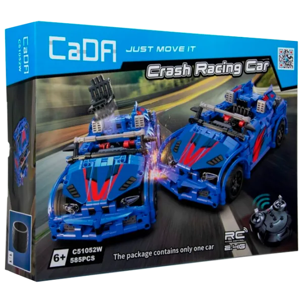 Constructor cu telecomandă CaDa Crash Racing Car Mașină/ Blue photo 1