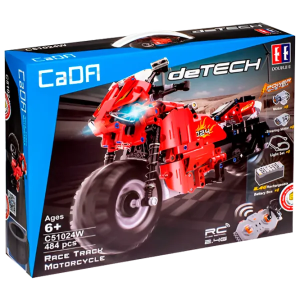 Constructor cu telecomandă CaDa Race Track Motorcycle Motocicletă/ Red photo 1