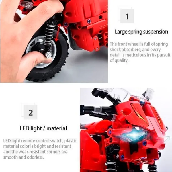 Constructor cu telecomandă CaDa Race Track Motorcycle Motocicletă/ Red photo 6