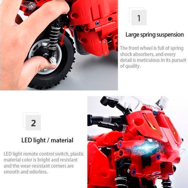 Constructor cu telecomandă CaDa Race Track Motorcycle Motocicletă/ Red photo 6