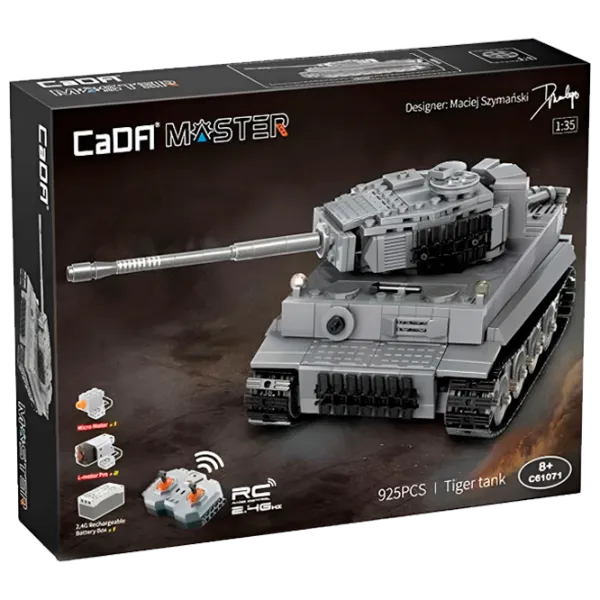 Конструктор с радиоуправлением CaDa Tiger Tank Транспорт/ Серый photo 1