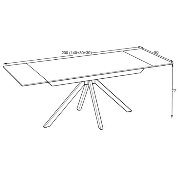 Masă de bucătărie extensibilă Magnus Perla Ceramică/ Gray photo 5