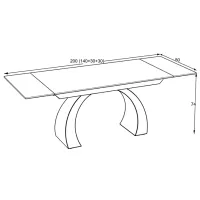 Masă de bucătărie extensibilă Magnus Libra Ceramică/ Gray photo 5