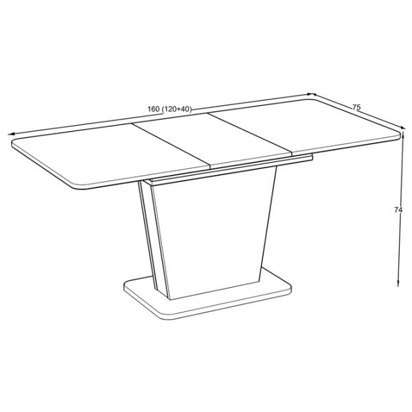 Masă de bucătărie extensibilă Magnus Lali PAL/ White photo 4 Masă de bucătărie extensibilă Magnus Lali PAL/ White photo 4