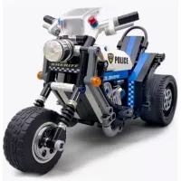 Constructor DeCool Pull Back Police Motorbike Motocicletă/ Black photo 5