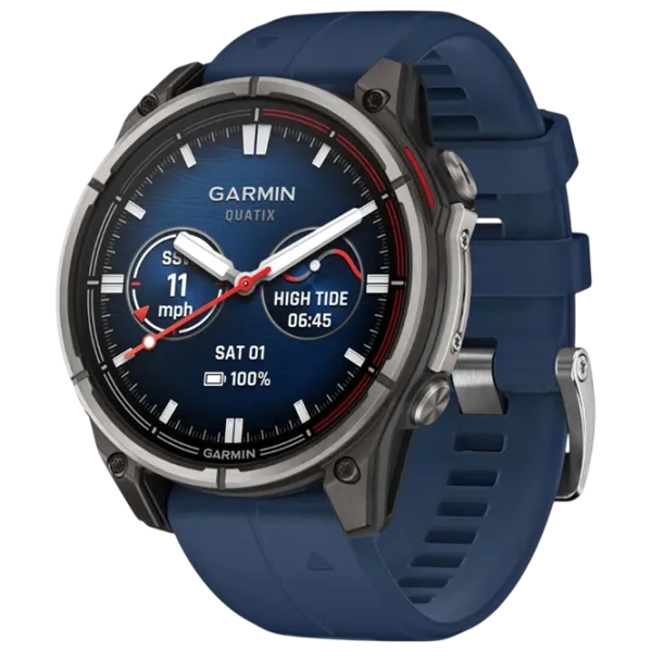 Ceas inteligent Garmin Quatix 8  1.4" / 47 mm / Titanium - Blue / 010-02904-51 photo 1