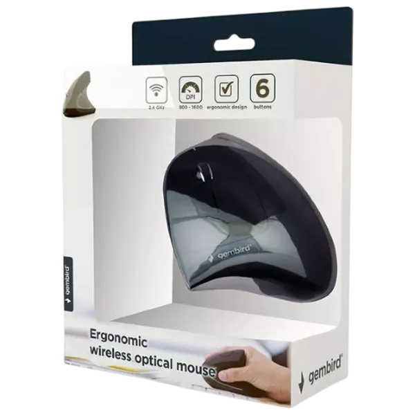 Mouse Gembird MUSW-ERGO-01 Black photo 7