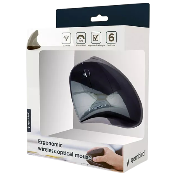 Mouse Gembird MUSW-ERGO-01 Black photo 7