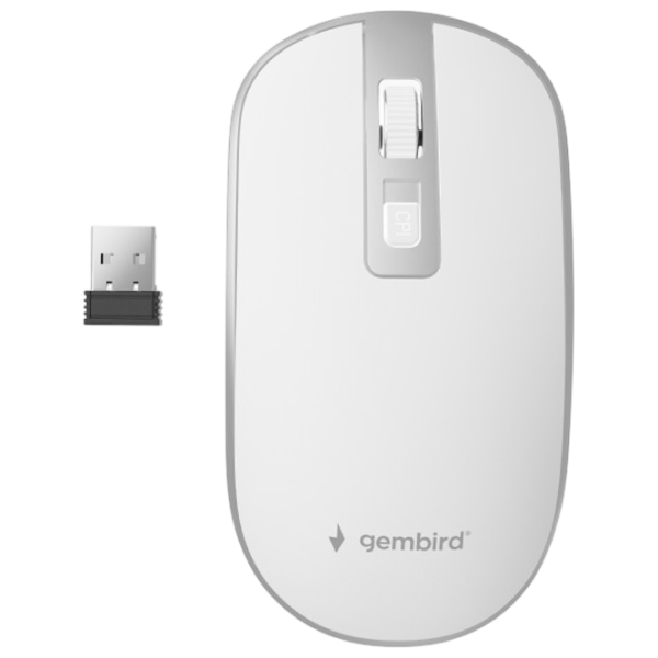 Mouse Gembird MUSW-4B-06-WS White photo 1