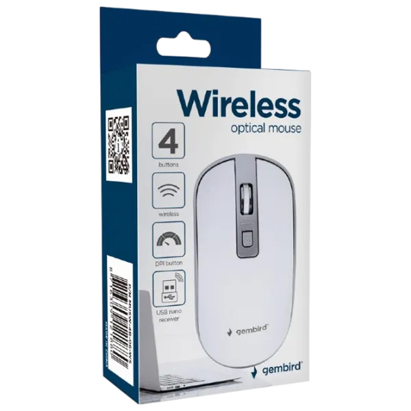 Mouse Gembird MUSW-4B-06-WS White photo 3