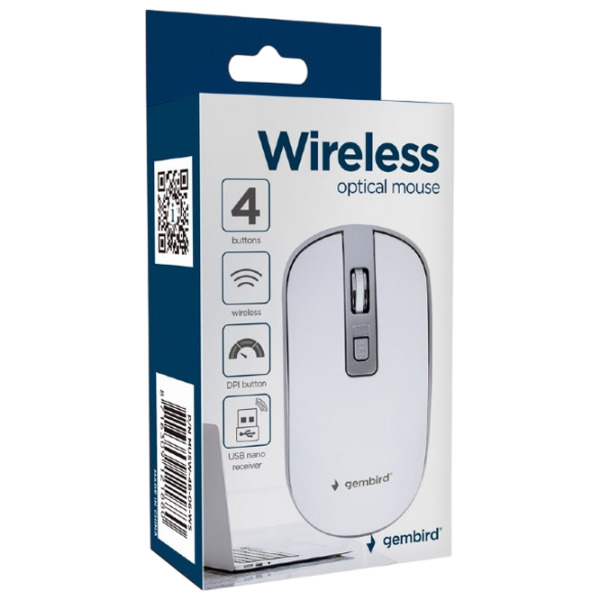 Mouse Gembird MUSW-4B-06-WS White photo 3