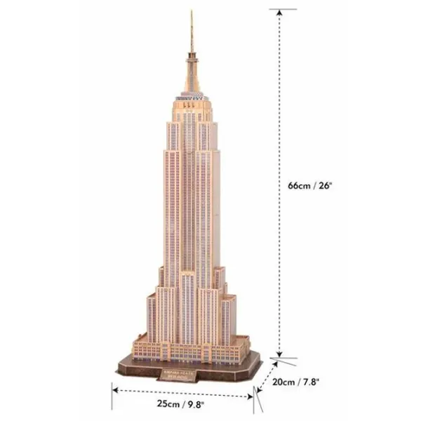 Puzzle 3D CubicFun EMPIRE STATE BUILDING 6+/ Numărul de piese: 55 photo 2