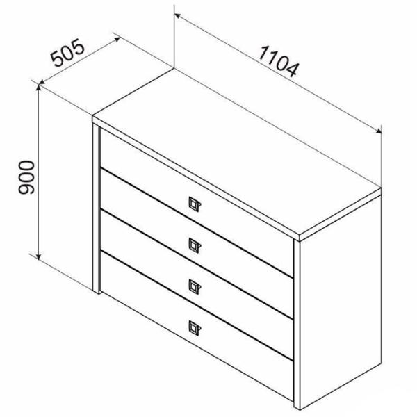 Comodă Ambianta Cristal 90 x 110.4 x 50.5 / PAL / Catania - Fungo photo 2