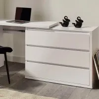 Комод Ambianta Extensibila 78.5 x 98 x 43см / ДСП / Белый