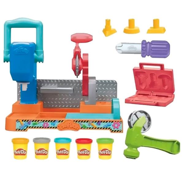 Набор пластилина Play-Doh Stamp & Saw Tool Bench Разноцветный / 3+ photo 1