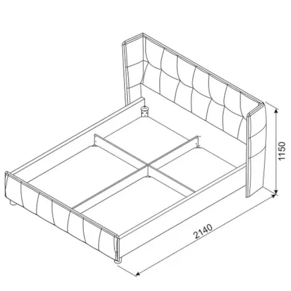 Кровать Ambianta HAMBURG 180 x 200 см / ЛДСП / Бежевый photo 5