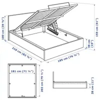 Кровать Ikea Malm 180 x 200 см / Массив / Черно-Коричневый photo 7