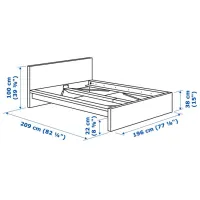 Кровать Ikea Malm 180 x 200 см / Массив / Черно-Коричневый photo 4