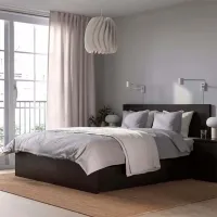 Кровать Ikea Malm/Luroy 4 180 x 200 см / Шпон / Черно-Коричневый photo 2