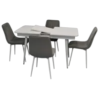Set masă și scaune Evelin DT 431-1R WH + 4 XR-154 Dreptunghiulară / PAL / Light Gray