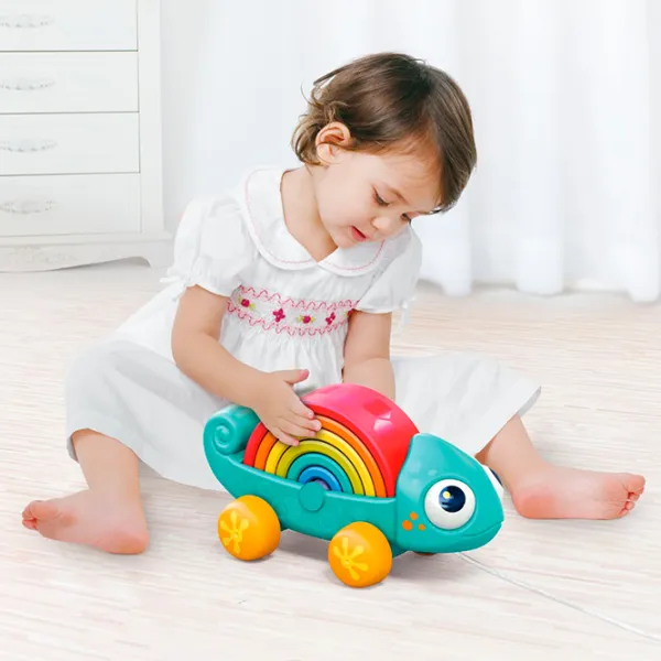 Jucărie de împins și tras Hola Toys Rainbow HA795700 1.5+ / Blue photo 6