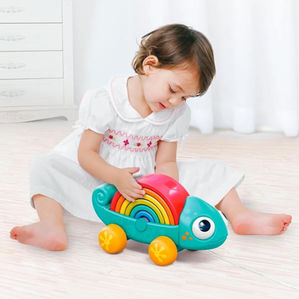 Jucărie de împins și tras Hola Toys Rainbow HA795700 1.5+ / Blue photo 6