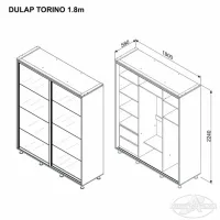 Dulap Ambianta Torino 180 x 58 x 224 / DSP / Alb photo 3