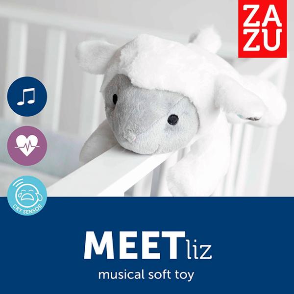 Jucărie interactivă Zazu Animals Liz Baby Sleep Soother  0+ / White photo 3